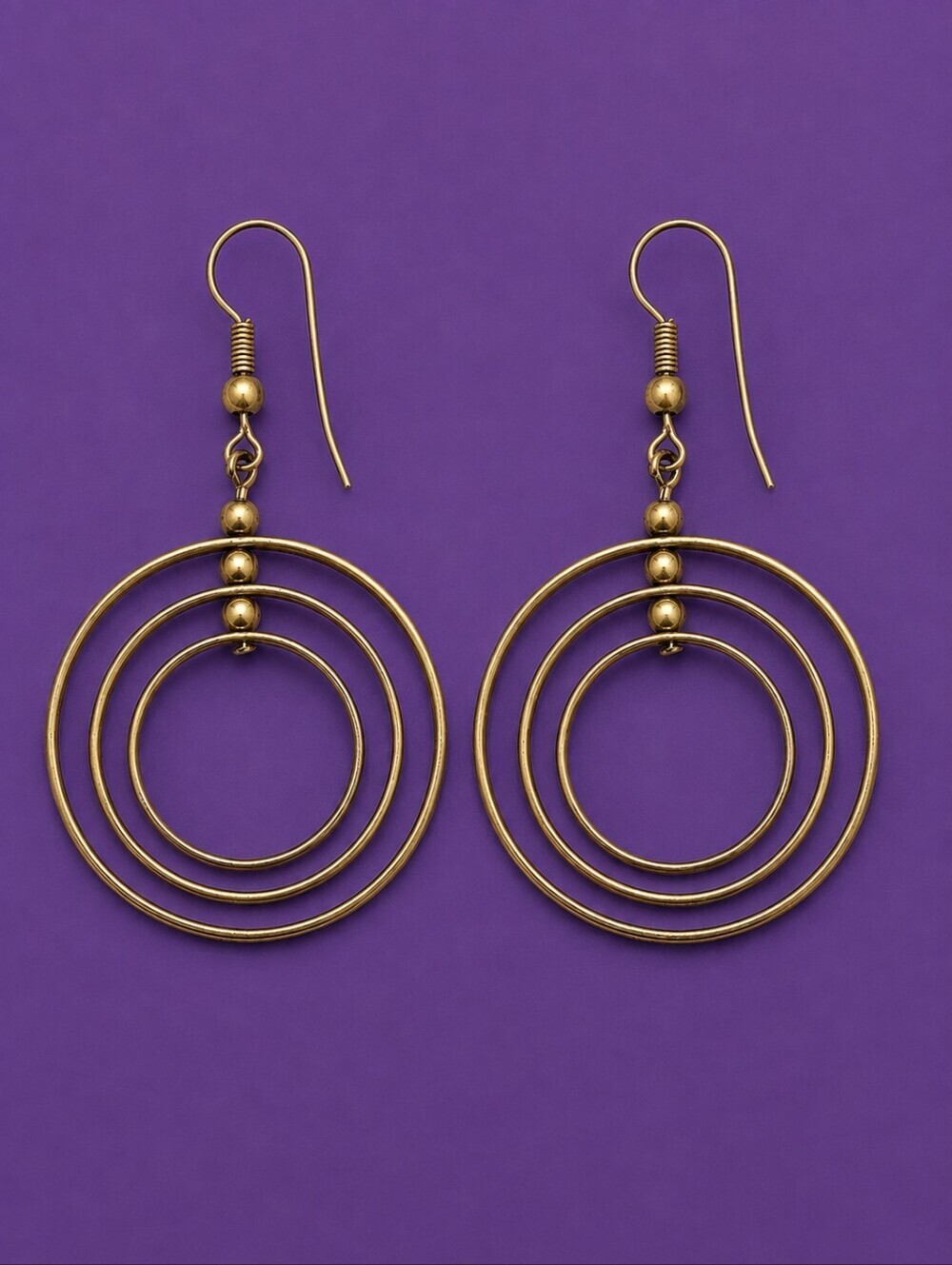3/$30 Vintage Orbital Circles Hoop Dangle Hook Earrings